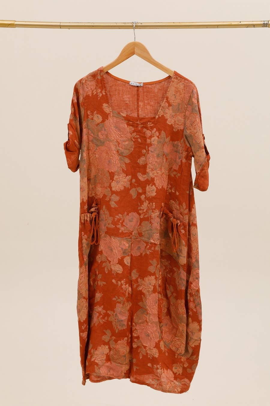 la maison des fibres naturelles – Großhandel Kleid – Damen – Leinenkleid mit floralem Muster, 100 % Leinen, Modell 6796758