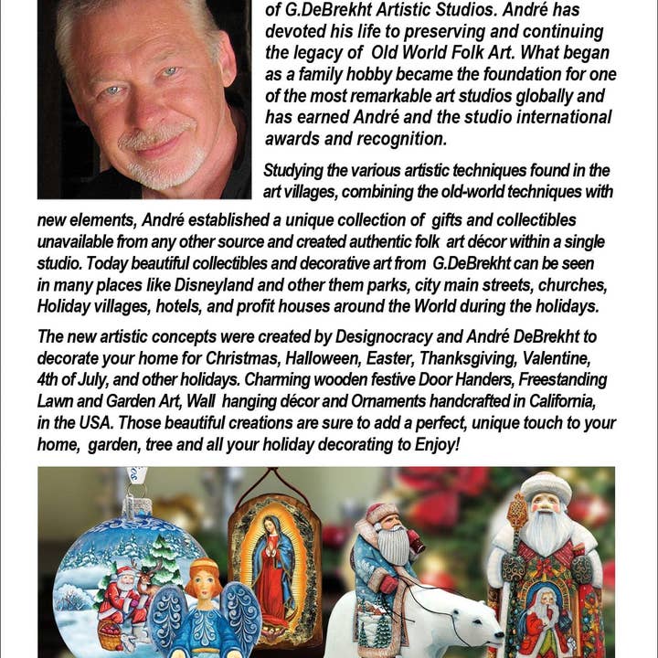 Designocracy - Wholesale Decorative Figurine - 2025 Dated Prosperity Angel Gift Giver Handcrafted Christmas Figurine - G. DeBrekht - Nativity Holiday Decor - 516651-D251