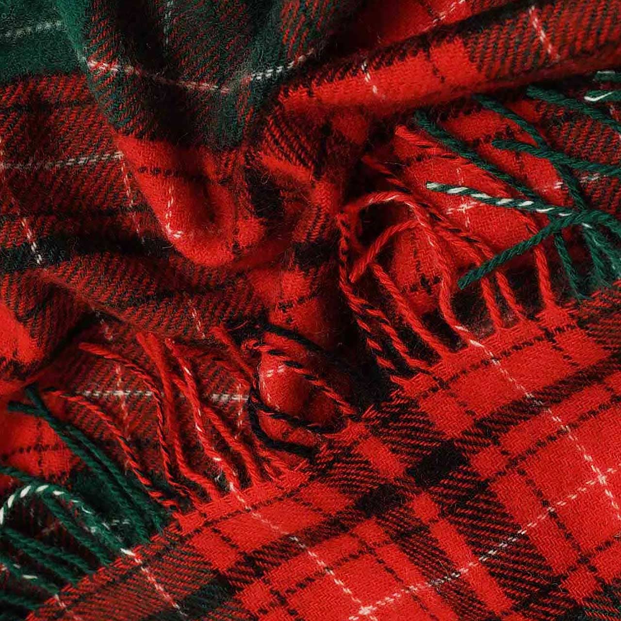 MoST – wholesale Prydnadsfilt – Ullpläd TARTAN NOEL - röd, grön2