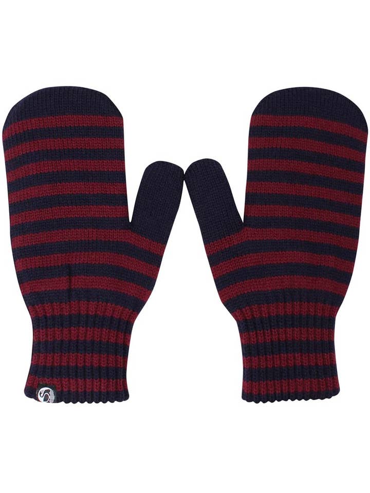Danicebird Wool Mittens Dk Merlot/Dk Navy for wholesale by Danefae København