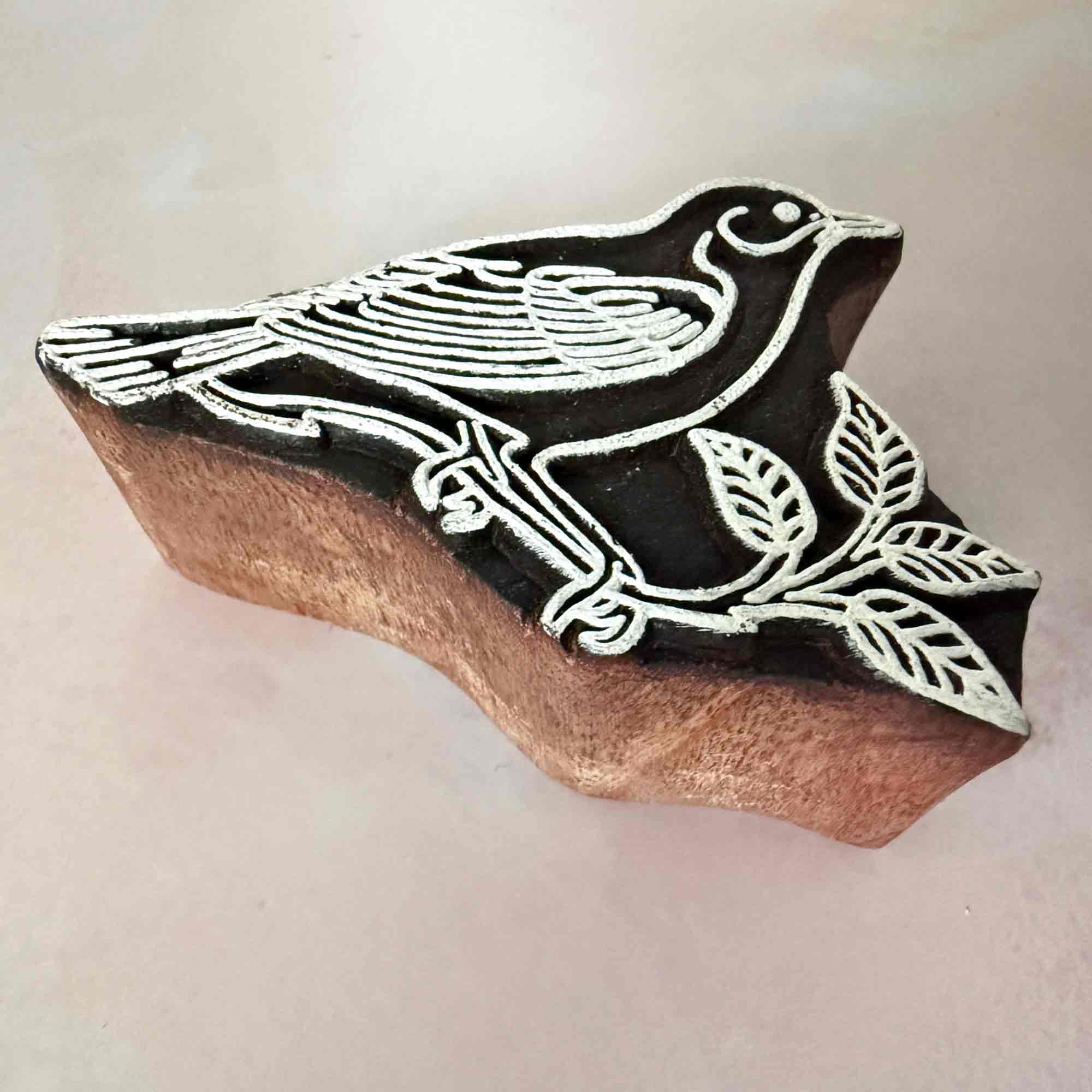 The Natural Paper Company – wholesale Rubber/decorative stamp – Songbird - Indian Wood Block Stamp | Bird Wooden Stamp1