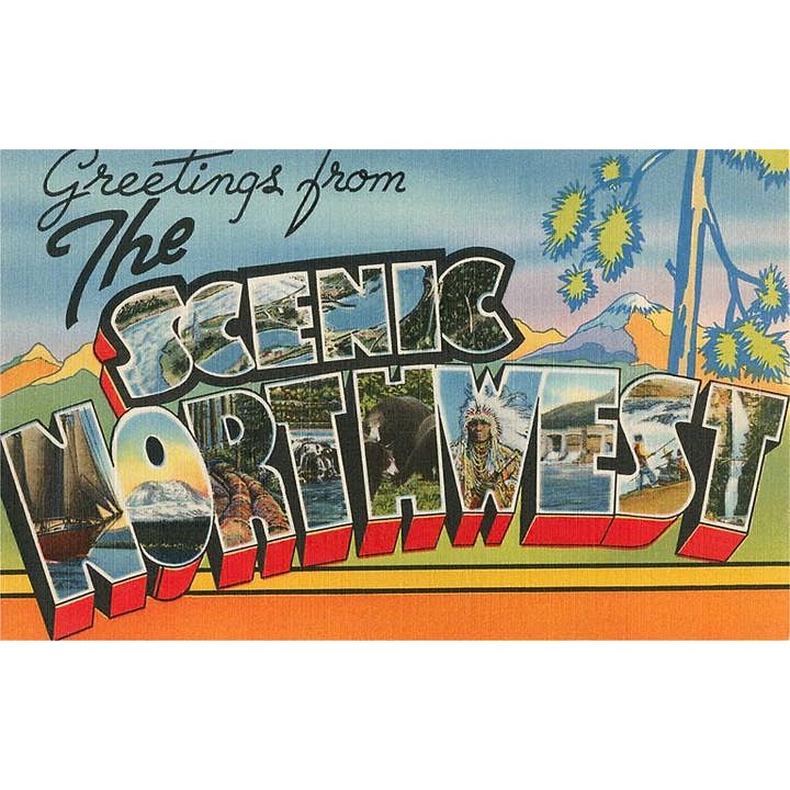 Vykort NW-61 Hälsningar från det natursköna nordväst för wholesale av Found Image Press