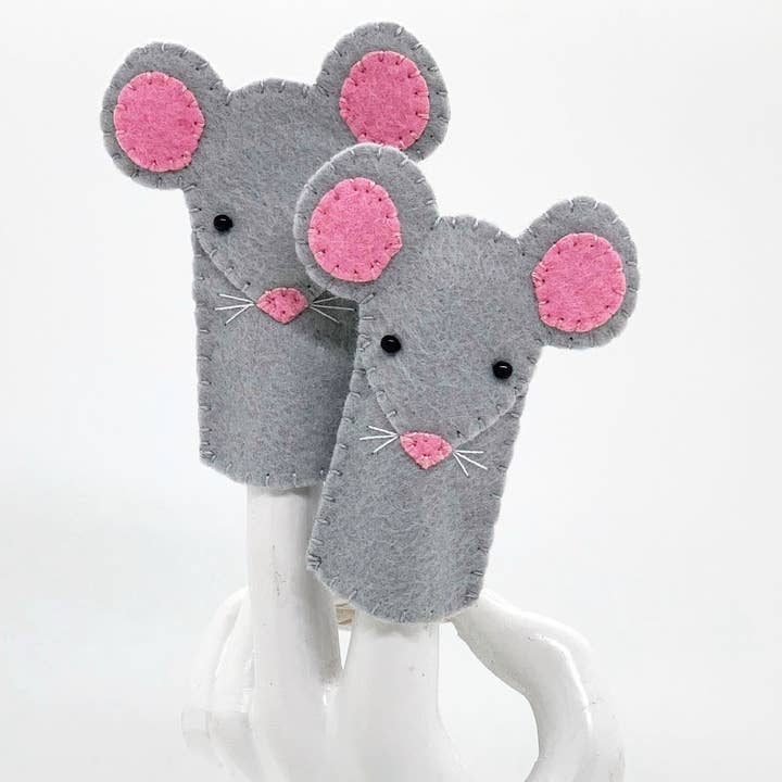 Mouse Felt Finger Puppet for wholesale by Lumpy Buttons