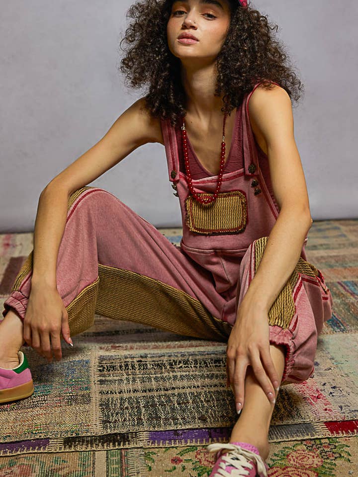 Peto de punto de ajuste holgado de French Terry con paneles de contraste para venta al por mayor de Pol Clothing