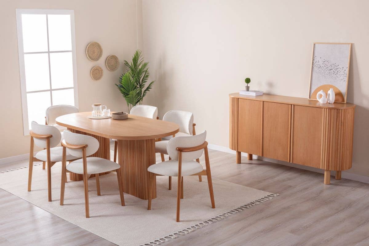 Deholzwart GmbH - Wholesale Patio Set - HERMES - LAMINATED BEECH WOOD DINING TABLE 180 X 90 CM1