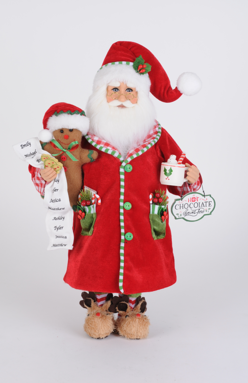 Dunn Deals - Vente Décoration de Noël - Père Noël en chocolat chaud de 17 pouces0