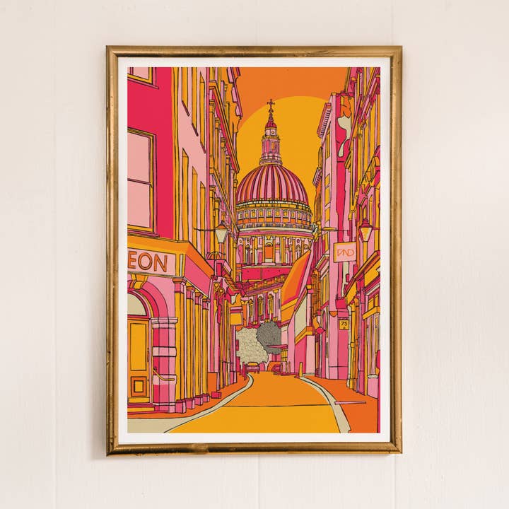 Freya Niamh - Vente Affiche d'art - Impression artistique sur la cathédrale Saint-Paul, œuvre d'art sur le thème des voyages1