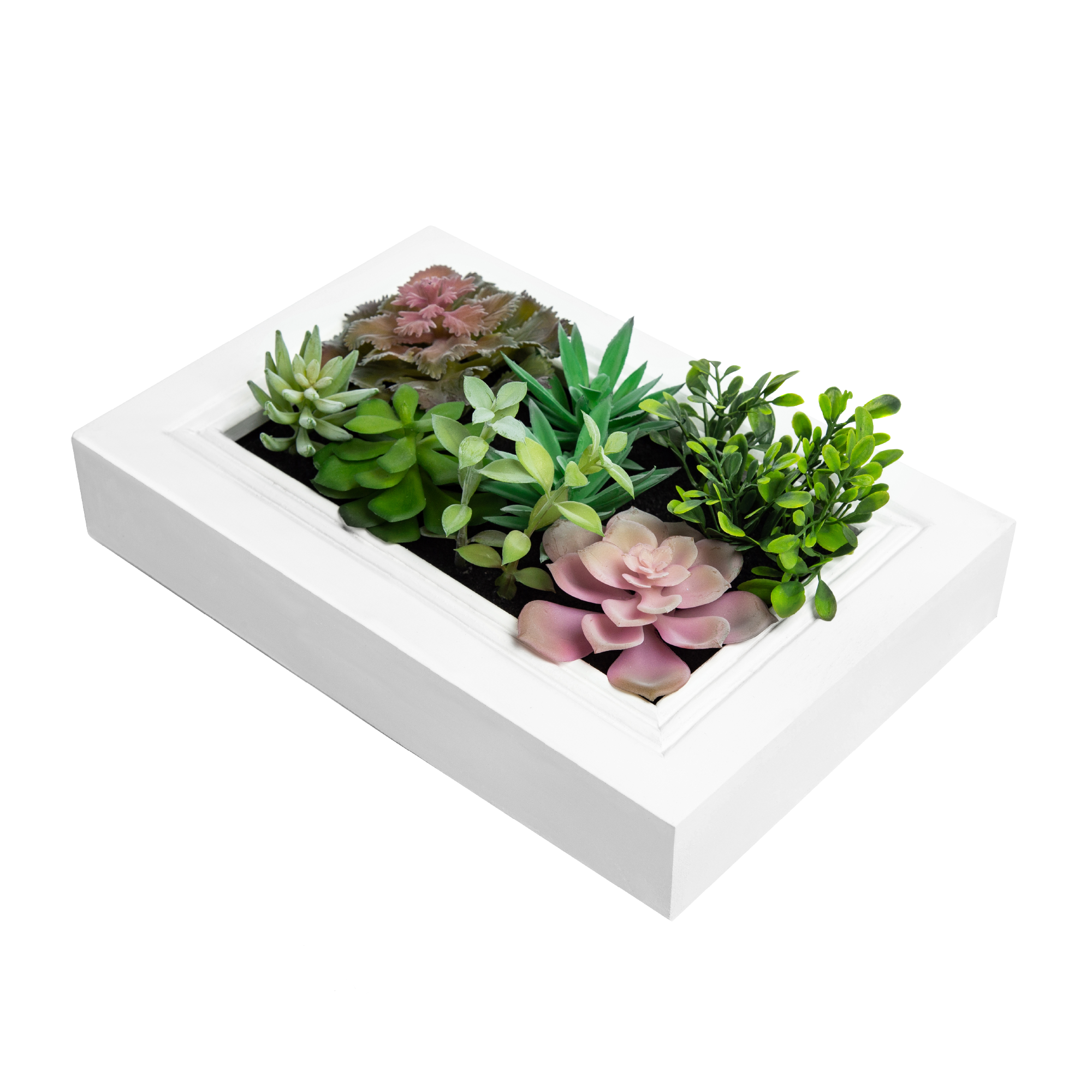 K-Cliffs – wholesale Sculpture – DIY Kit Artificial Succulent Wall Art Wood Frame with Plant5