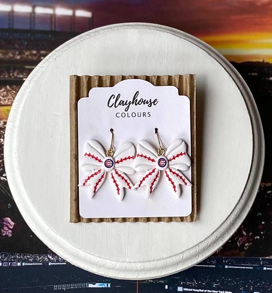 Clayhouse Colours - Wholesale Dangle Earrings - Cubs Baseball Earrings 0