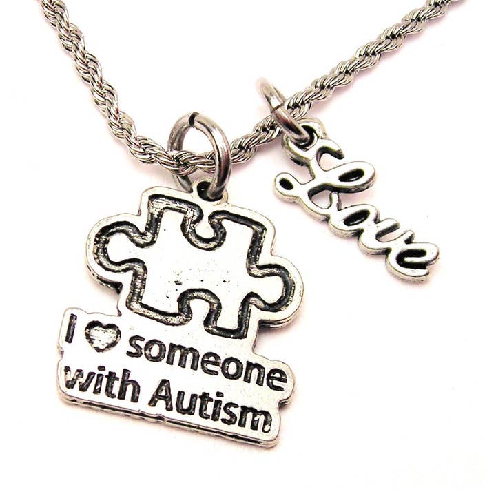 Ich liebe jemanden mit Autismus 50,8 cm Seil-Halskette für den Großhandel von Chubby Chico Charms