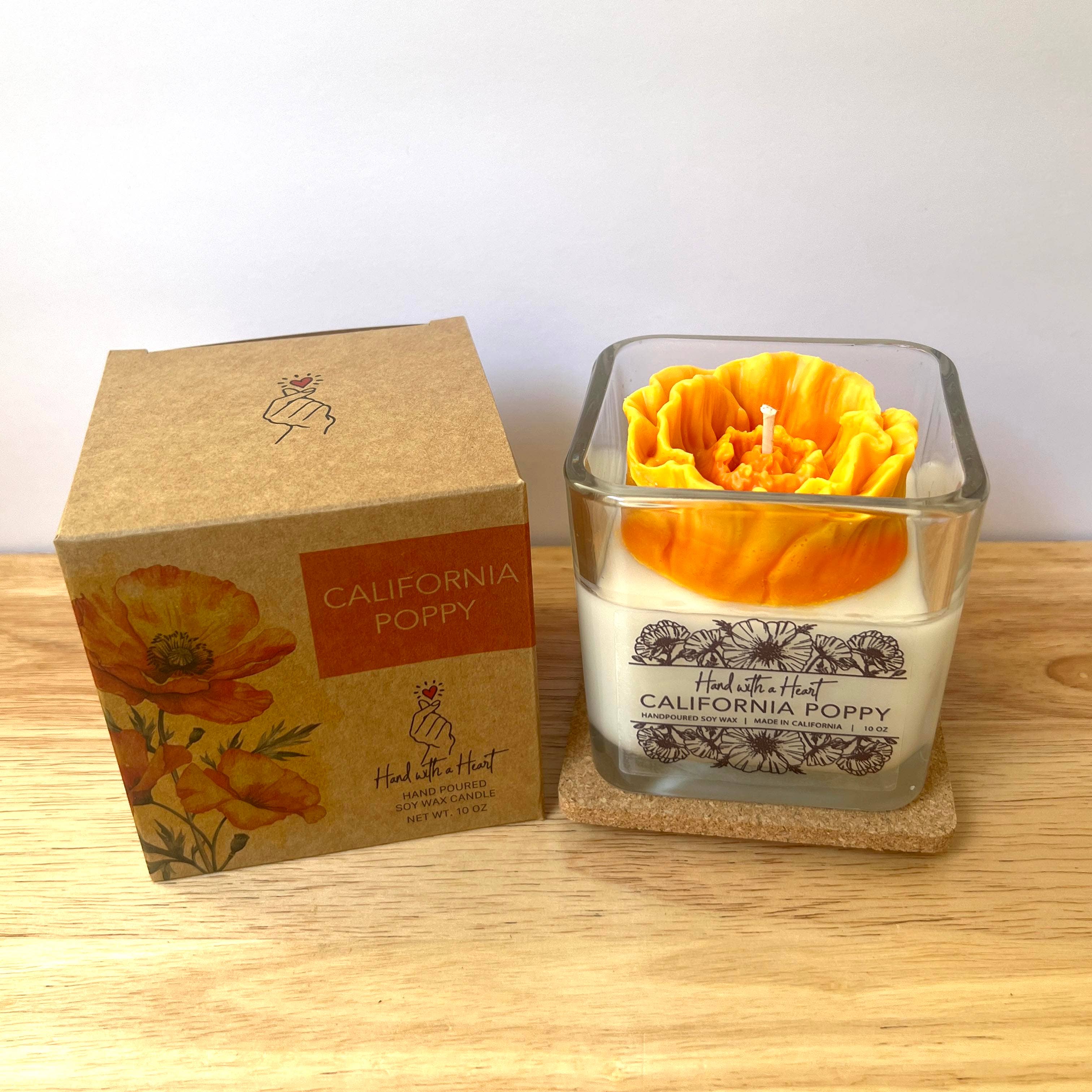 Hand with a Heart – Großhandel Geschenkkerze – Kalifornischer Mohn Sojawachskerze0