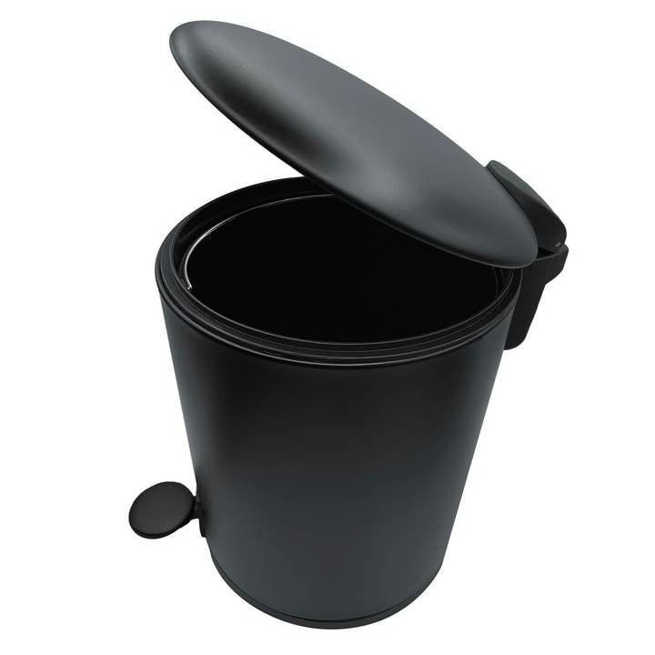 home mart goods - Wholesale Trashcan/Trash Bin - 10" Tall Black Step Garbage Can Waste Basket