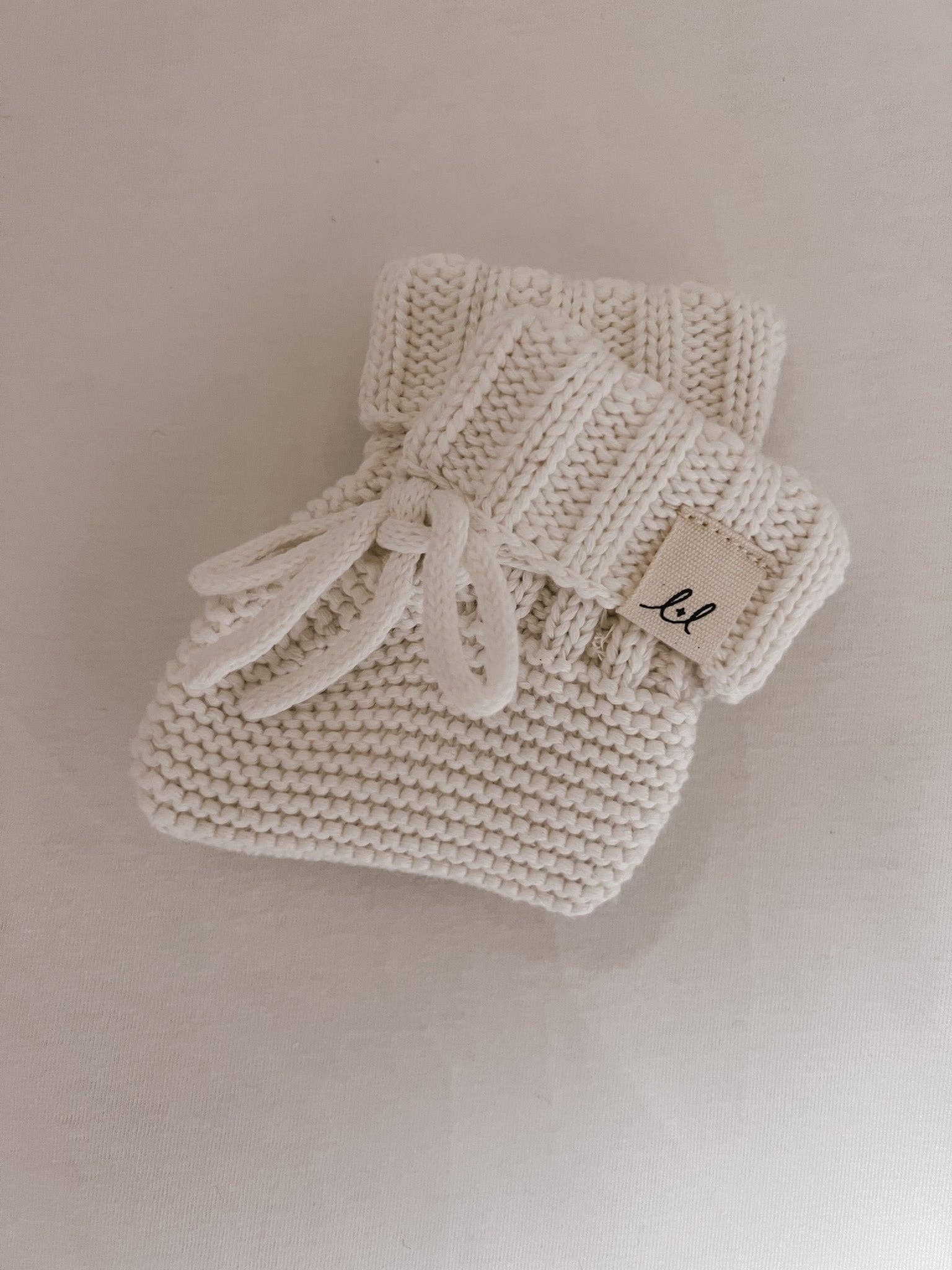 Luna + Luca Organic Booties - White for wholesale on Faire0