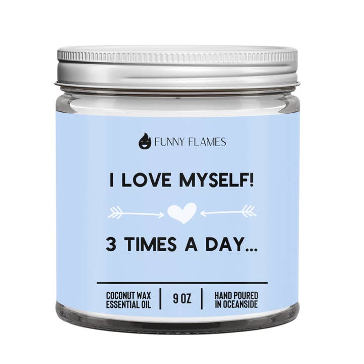 I Love Myself! -9 oz Funny Candle for wholesale by Funny Flames Candle Co - Les Creme