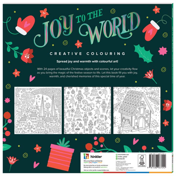 Hinkler Australia - Wholesale Colouring and activity book – adult - Art Maker Joy to the World Colouring Book3