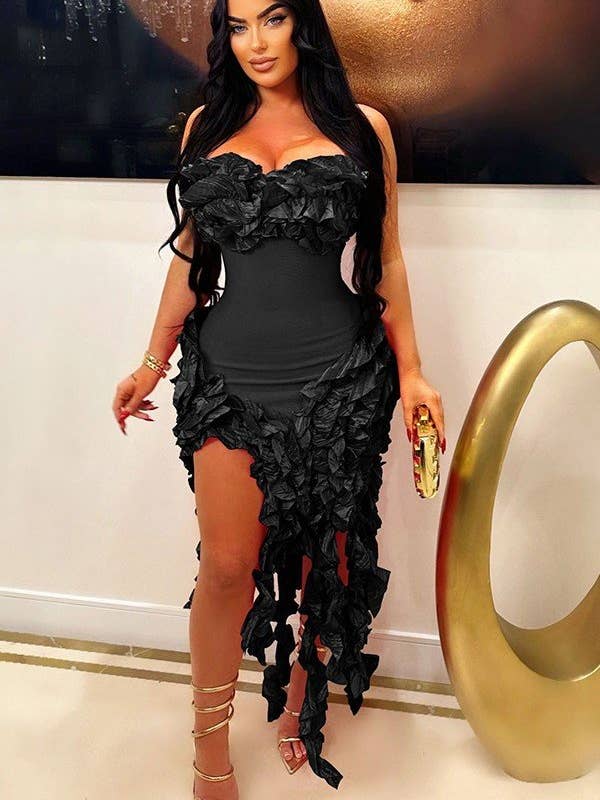 Strapless Peplum Waist Gown for wholesale by Aria Romance