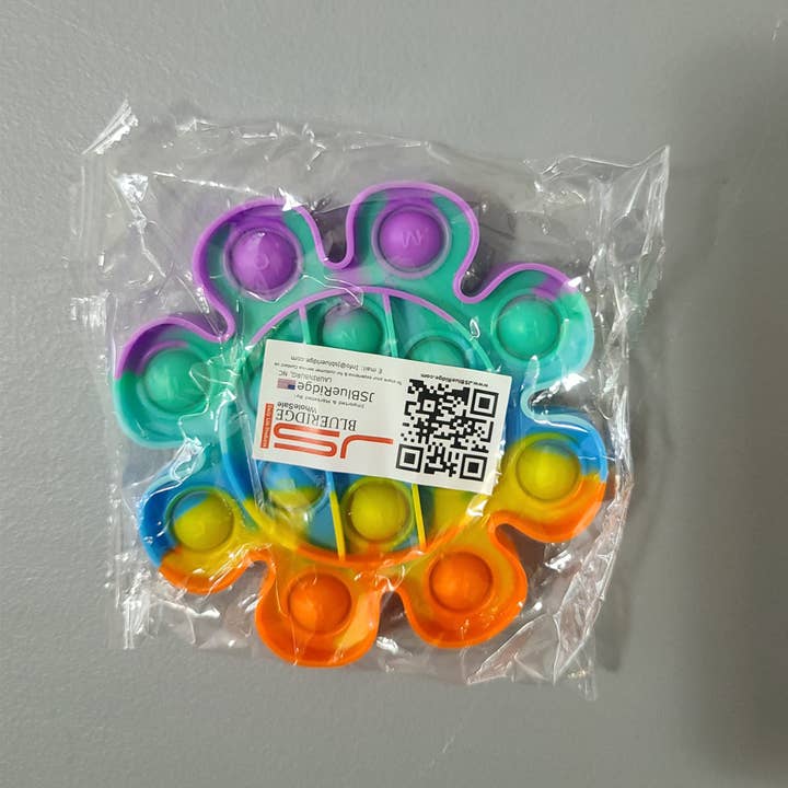 PR GROUPS LLC - Wholesale Fidget Toy - Kids - Rainbow Flower Pop It Fidget Kids Toy