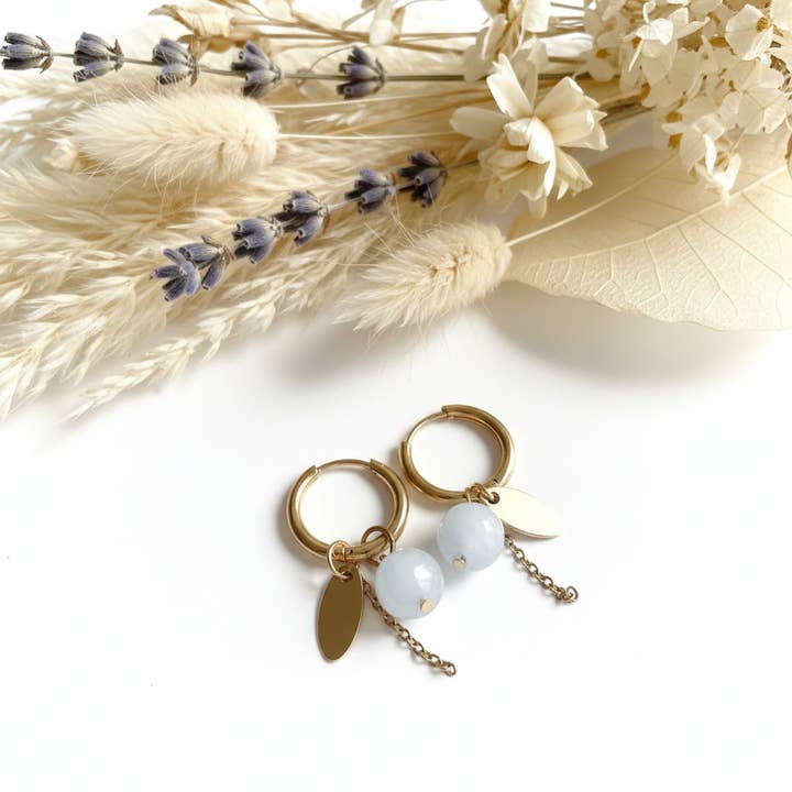 Akvamarin Øreringe for engroshandel hos Produtos Namasté