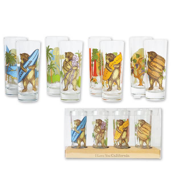 SF Mercantile - Wholesale Shot Glass - California Bear, Set of 4 Shooters0