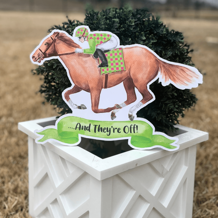 Front Porch Elegance - Wholesale Garden/Lawn Stake - And They're Off!- Pot/Garden Stake2