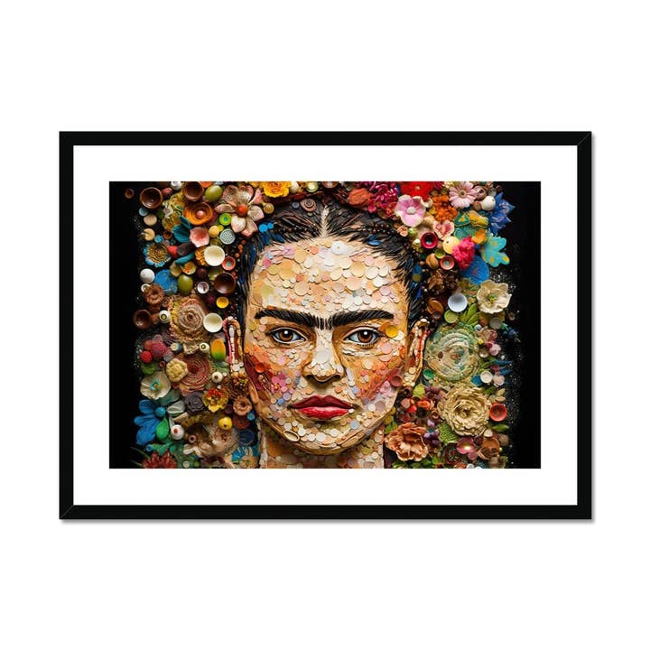 Frida Kahlo Portret Ingelijst & Gemonteerd Print voor wholesale door Pixel Gallery