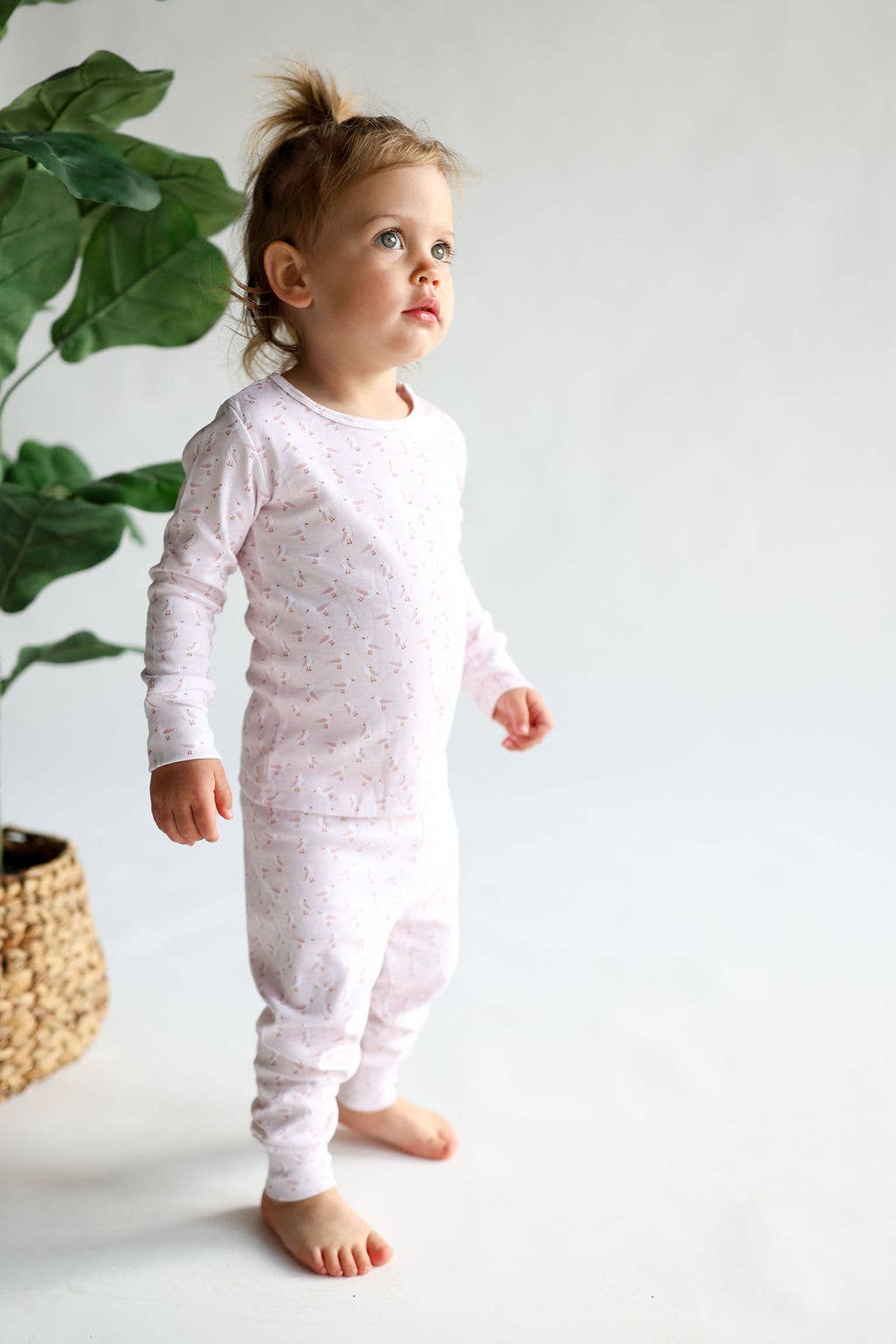 Gaia Baby Goods - Vente Haut et bas de pyjama – enfant - Pyjama bébé / tout-petit en coton bio imprimé mouettes de plage2