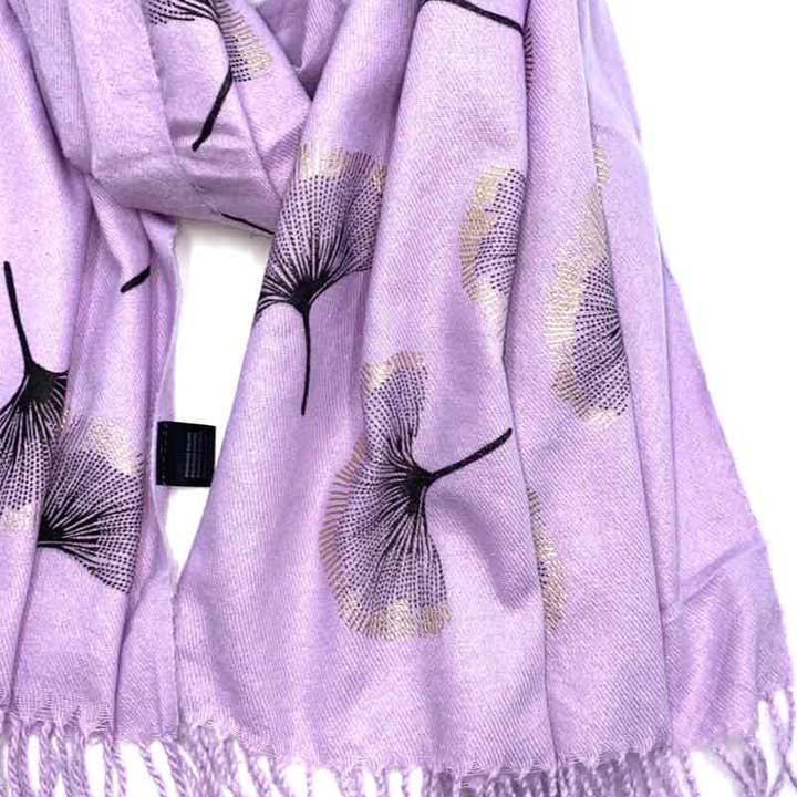 LINETA - Wholesale Scarf - Women's - Gingko Leaf Pattern Soft Scarf21