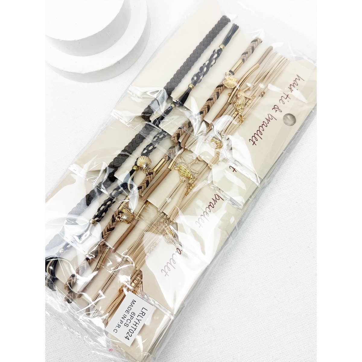 MIX COLOR Boho Inspired BEACH Theme Hair Tie Bracelets for wholesale on Faire6