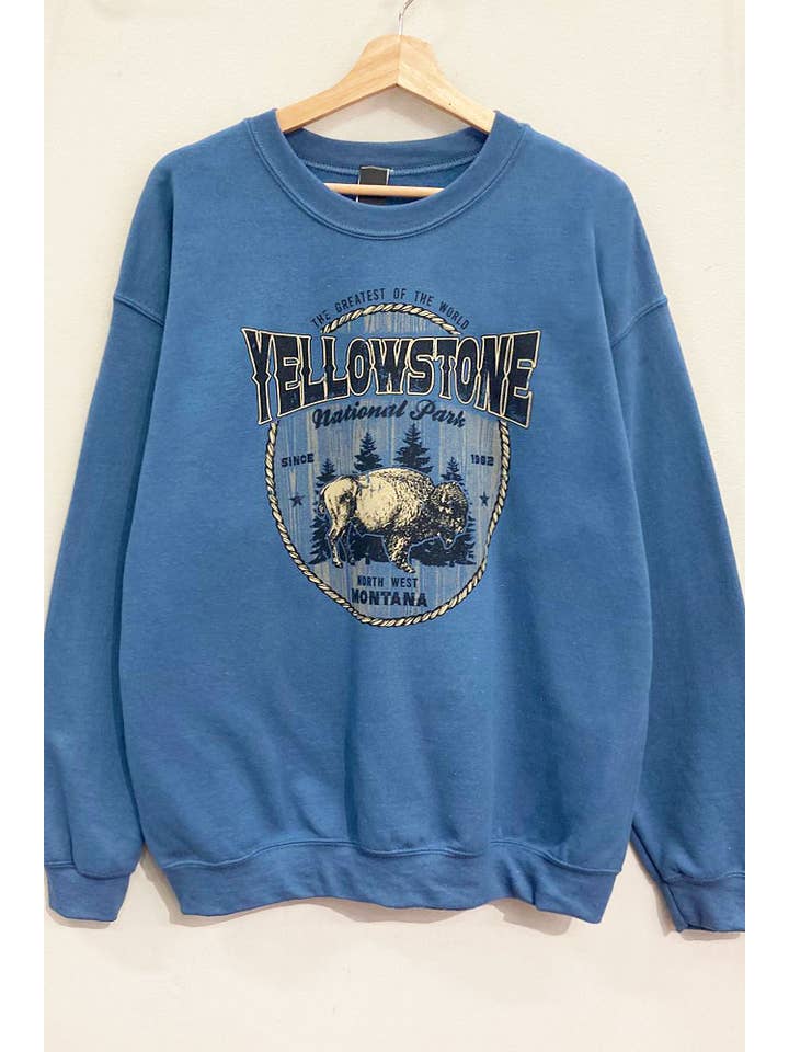 INDIGO Yellowstone Buffalo Sweatshirt for wholesale on Faire