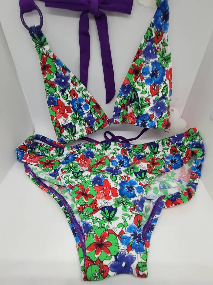 Bikini de flores para adolescente, adorable traje de baño para verano para venta al por mayor de Sassy Bubbles
