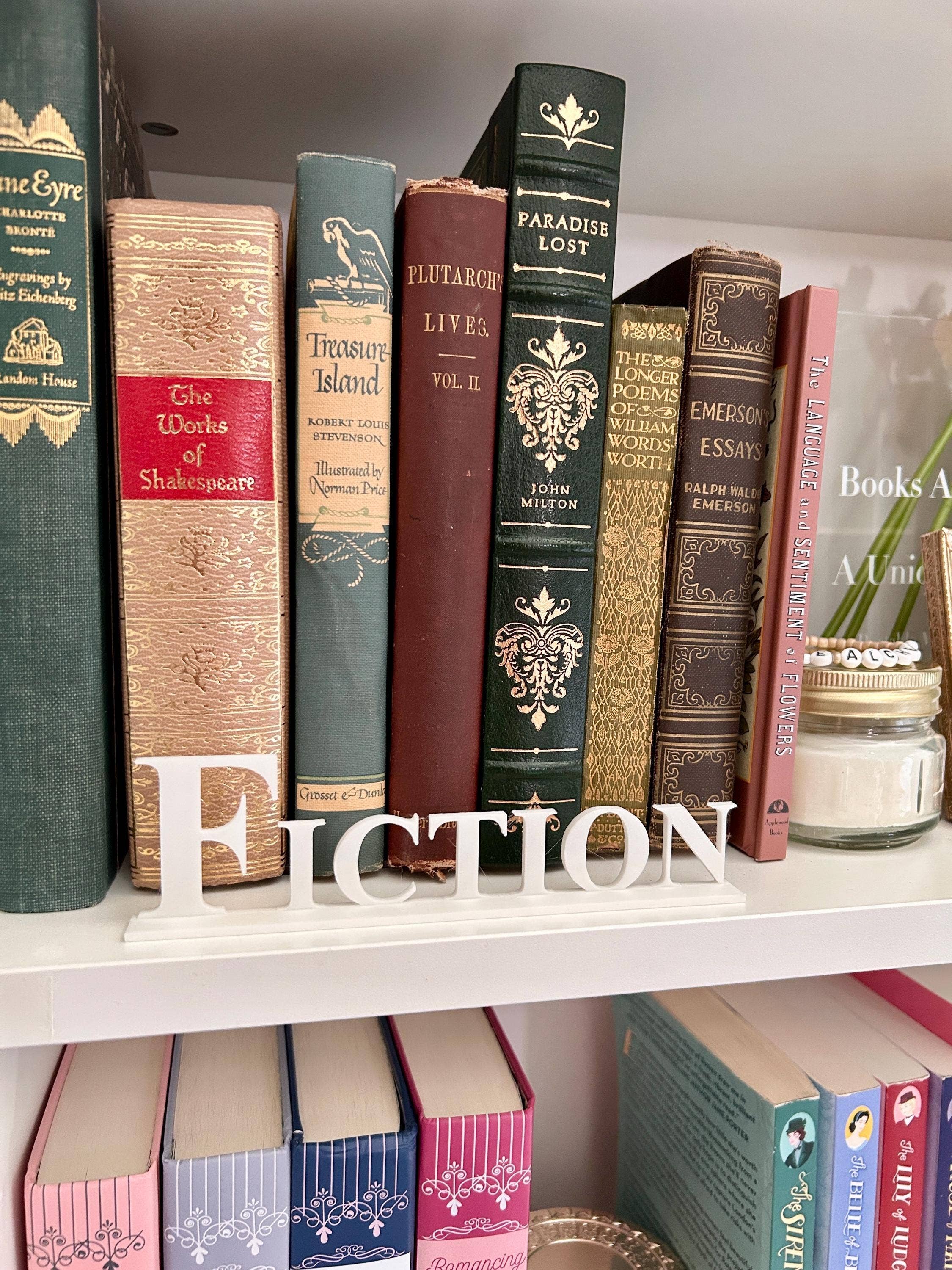 Modern Home Decorations – wholesale Sign – WHITE LIBRARY LEGENDS | Genre Signs | Bookshelf Signs3