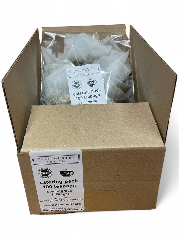 100 x Catering Lemongrass & Ginger Time Out Tea Bags for wholesale by Westcountry Tea Co.