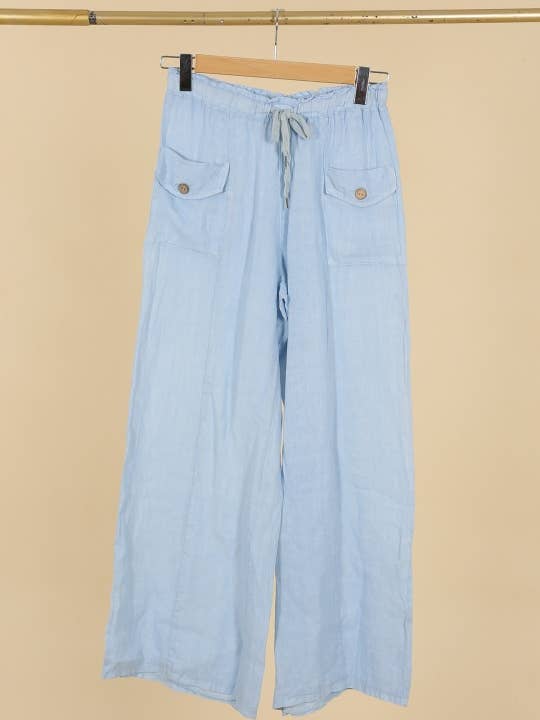 NAÏS PARIS - Wholesale Pants - Women's - WIDE-LEG TROUSERS WITH ELASTIC WAIST AND DRAWSTRING