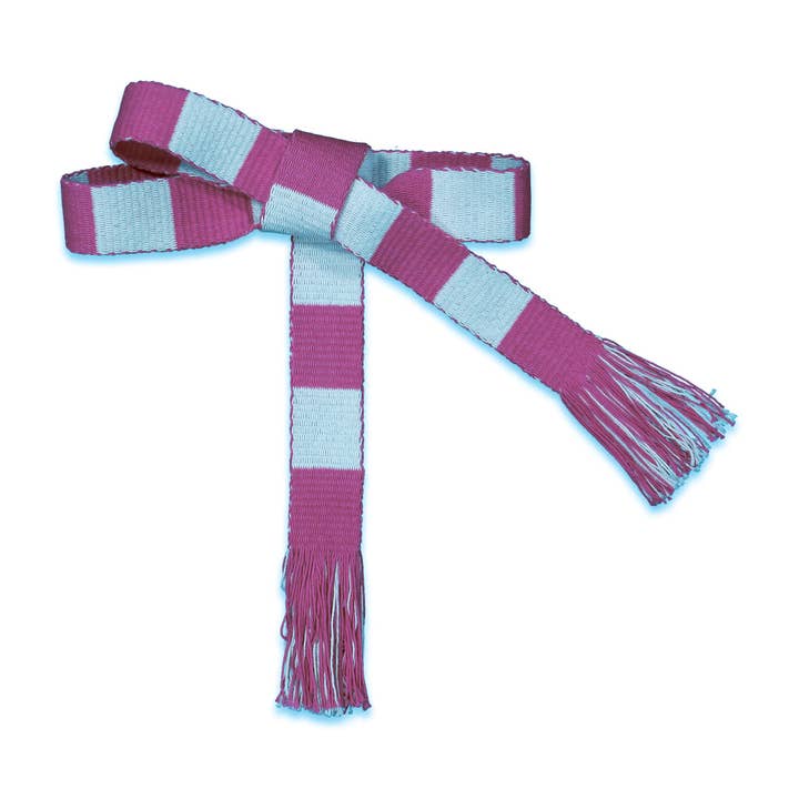 Faja Geweven riem in lavendelkleurige cabanastreep voor wholesale door kate austin designs