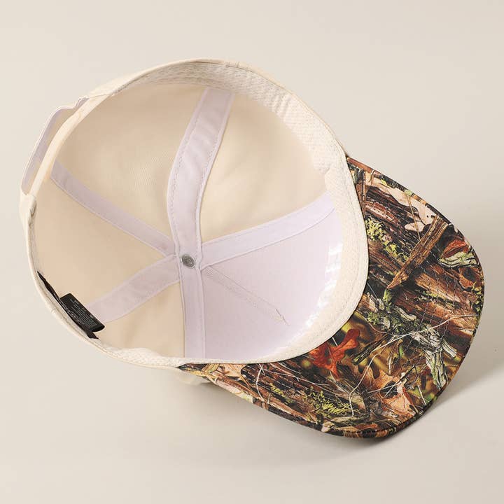 Fashion City - Wholesale Trucker Hat - Unisex - HONEY Lettering Embroidery Camo Two-Tone Cap28