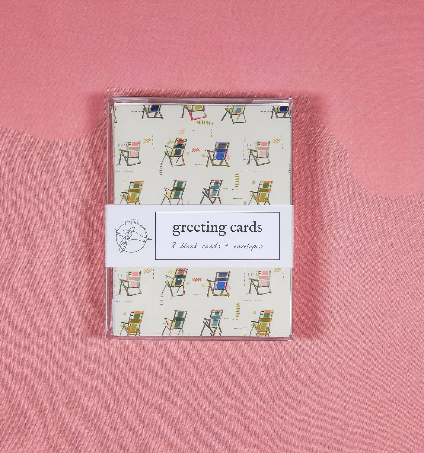 Kristin Cronic Studio - Wholesale Stationery/Notecard Set - Set of Eight "Happy Place"  Greeting Cards | Sand Color4