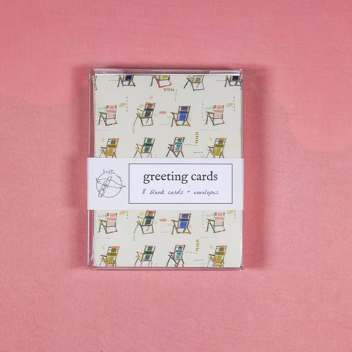 Kristin Cronic Studio - Wholesale Stationery/Notecard Set - Set of Eight "Happy Place" Greeting Cards | Sand Color4