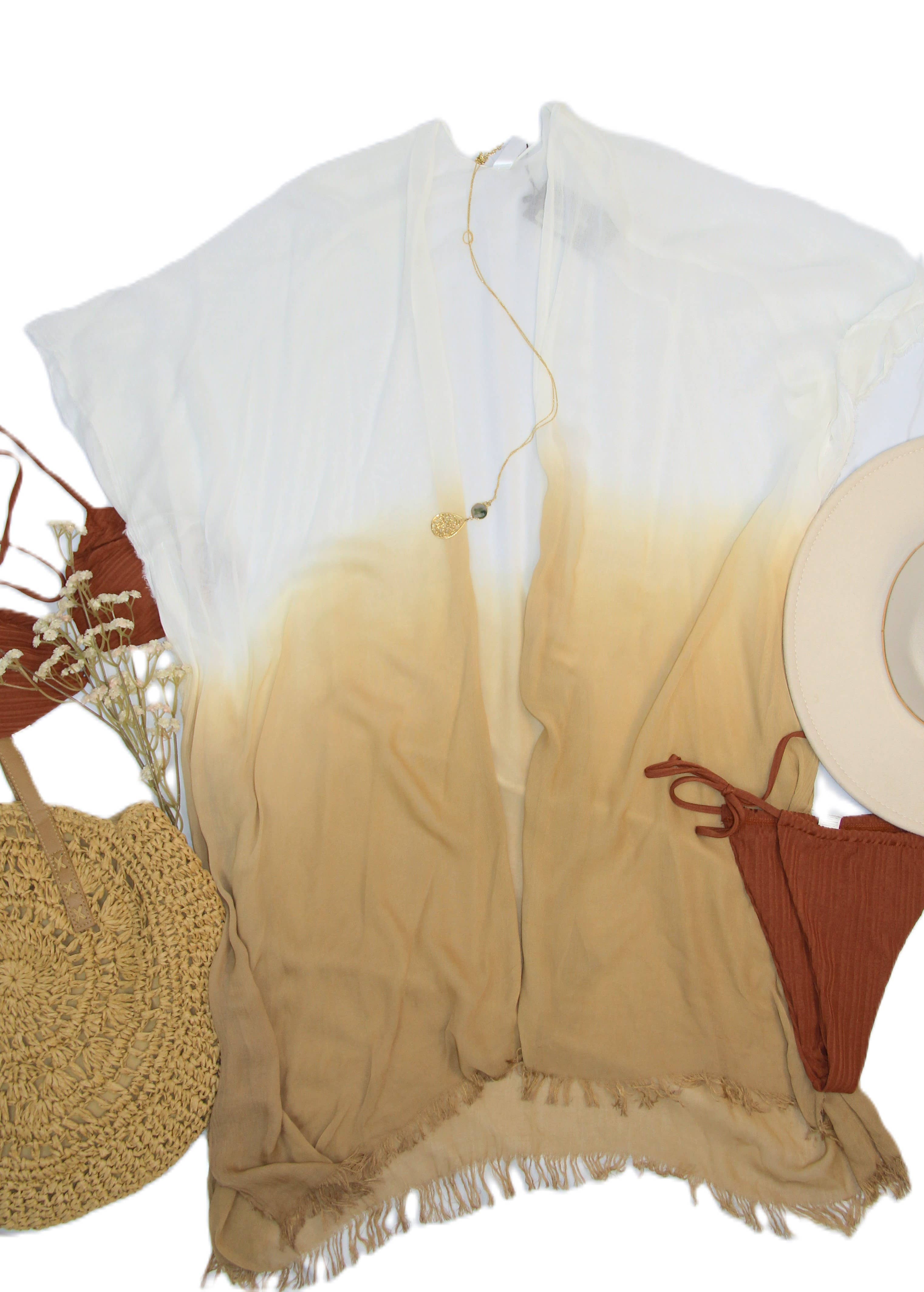 Justin & Taylor - Wholesale Strandvestje/Strandjurk/Strandtuniek - Dames - Ashley Mae Ombre Transparante Kimono Cover-Up4