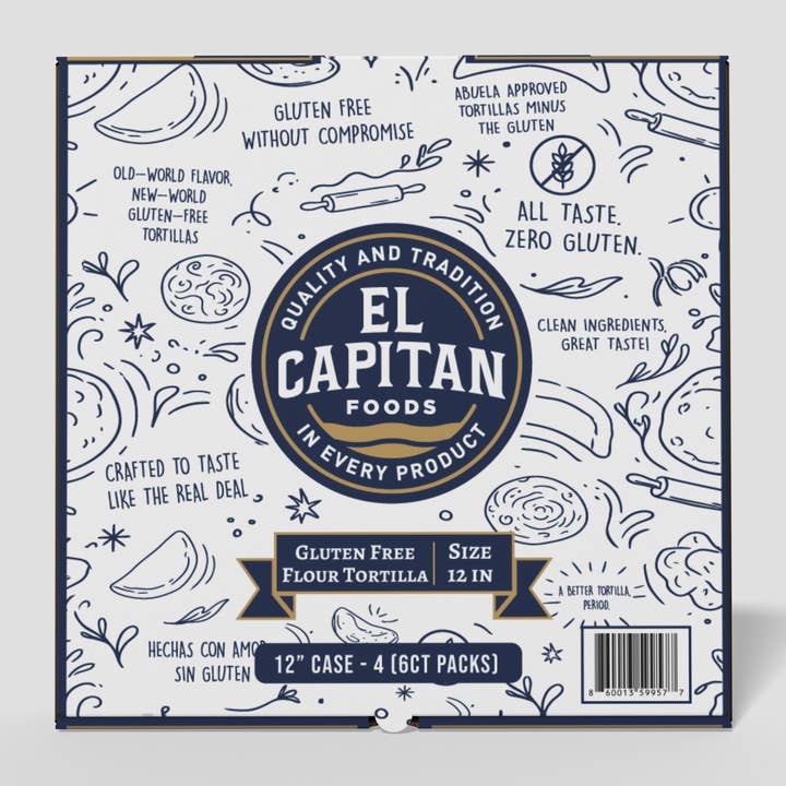 12in Gluten Free Flour Tortillas 6ct (4 pack) for wholesale by El Capitan Foods