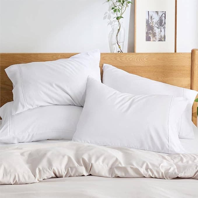 Blanc Lot de 12 draps-housses et draps plats en microfibre de qualité hôtelière en vente sur Faire16