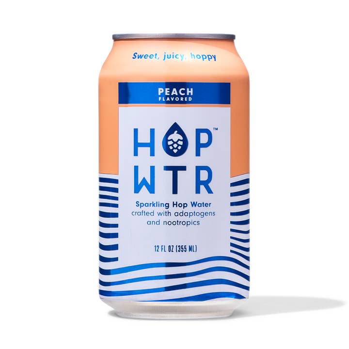 HOPWTR - Peach Sparkling Hop Water (12-Pack) for wholesale by HOPWTR