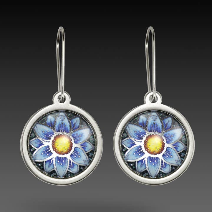 Forget-Me-Not, Dangle Earrings for wholesale by Liz Sabol Jewelry Art