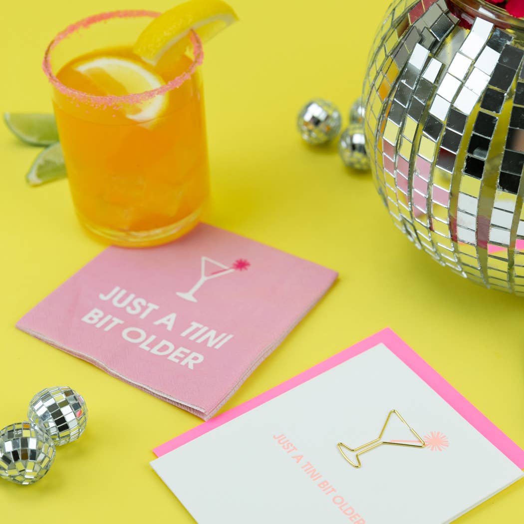 Chez Gagné - Wholesale Birthday Card - Just a Tini Bit Older - Birthday - Martini Paper Clip Card5