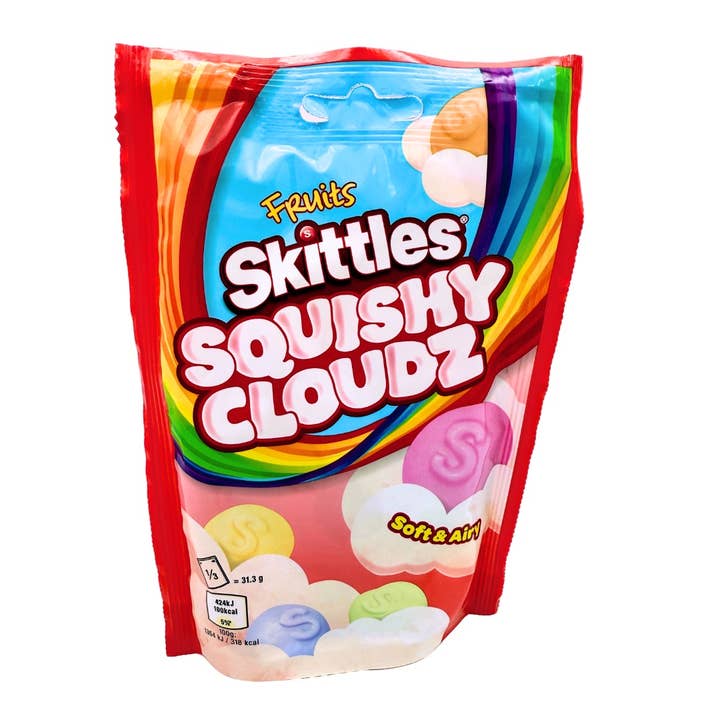 Skittles Squishy Cloudz FRUIT Soft Airy Gummy Candy 3.5 oz for wholesale by Long Island Candy Factory