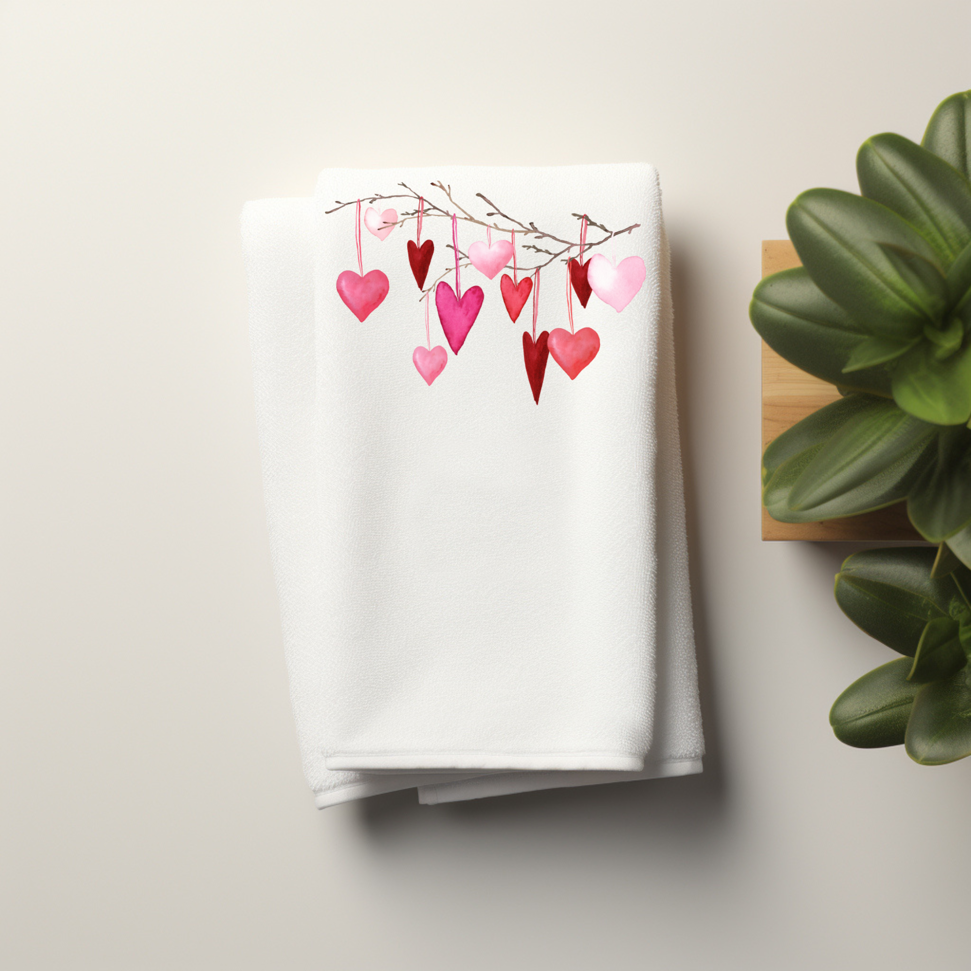 Fernville Creations - Wholesale Hand Towel - Valentine Heart Tip Towel, Spring Tea Towel, Elegant Bath9