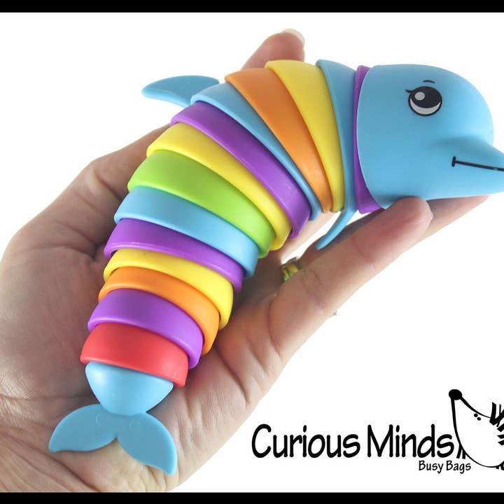 Curious Minds Toys - Wholesale Fidget Toy - Kids - 1 Dolphin Fidget - Large Wiggle Articulated Jointed Moving