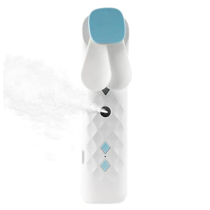 White Nano Mist Face Fan & Spray - USB chargable for wholesale by Rooted Treasures Farms