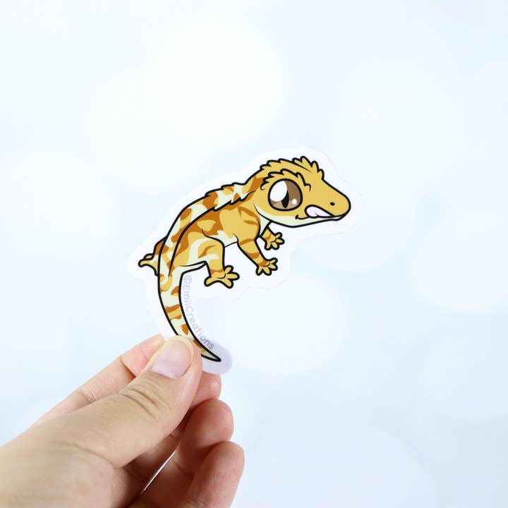 Emii Creations – wholesale Sticker – Cute Reptile Crested Gecko Sticker2