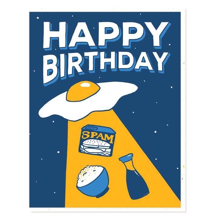 UFO Egg Birthday Card for wholesale by Semi Sweet Press