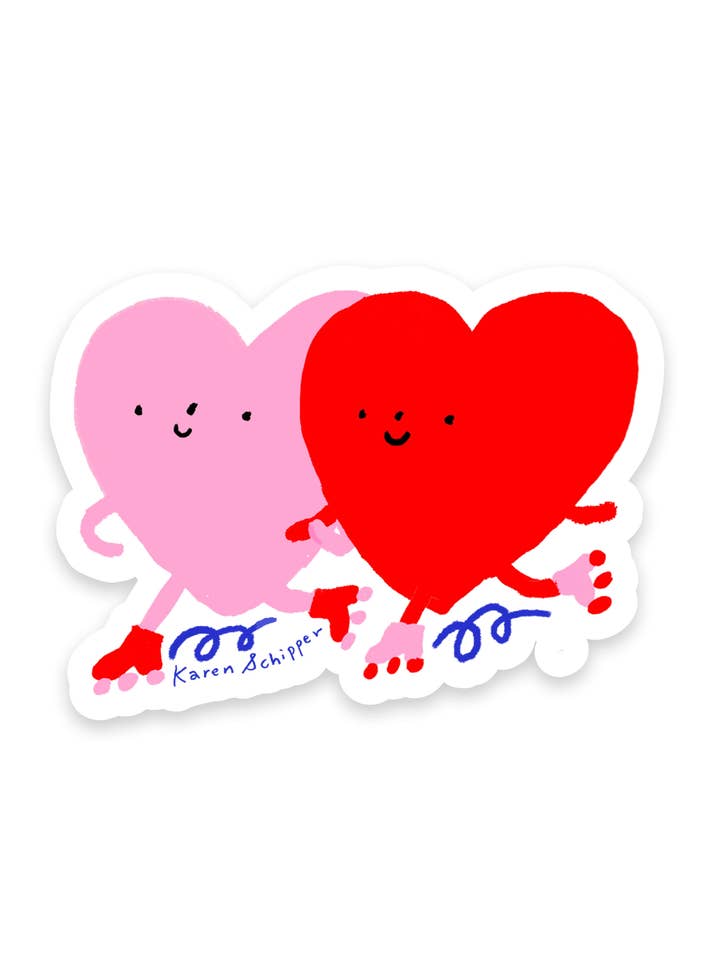 Skating Heart Sticker – Fun Sticker for wholesale by Karen Schipper